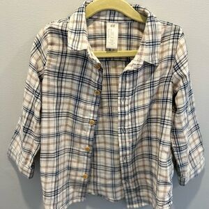 H&M Kids Plaid Shirt - Blue and Brown 2T
